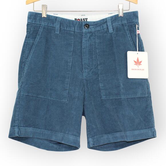BOAST USA Mens 30 Patch Pocket Corduroy Short Blue NWT 6.5" Inseam - Picture 1 of 6
